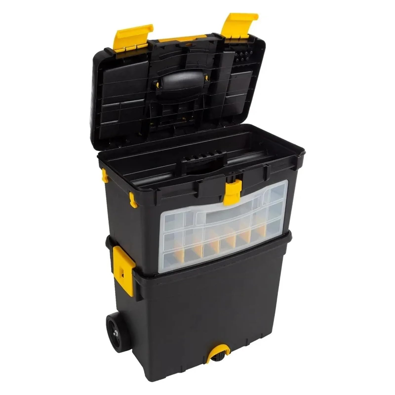 Fzl02068lm One Color Tool Case Rolling Toolbox With Wheels, Mobile Utility Cart With Foldable Comfort Handle, Stackable Tool Chest With Drawers Storage Solution