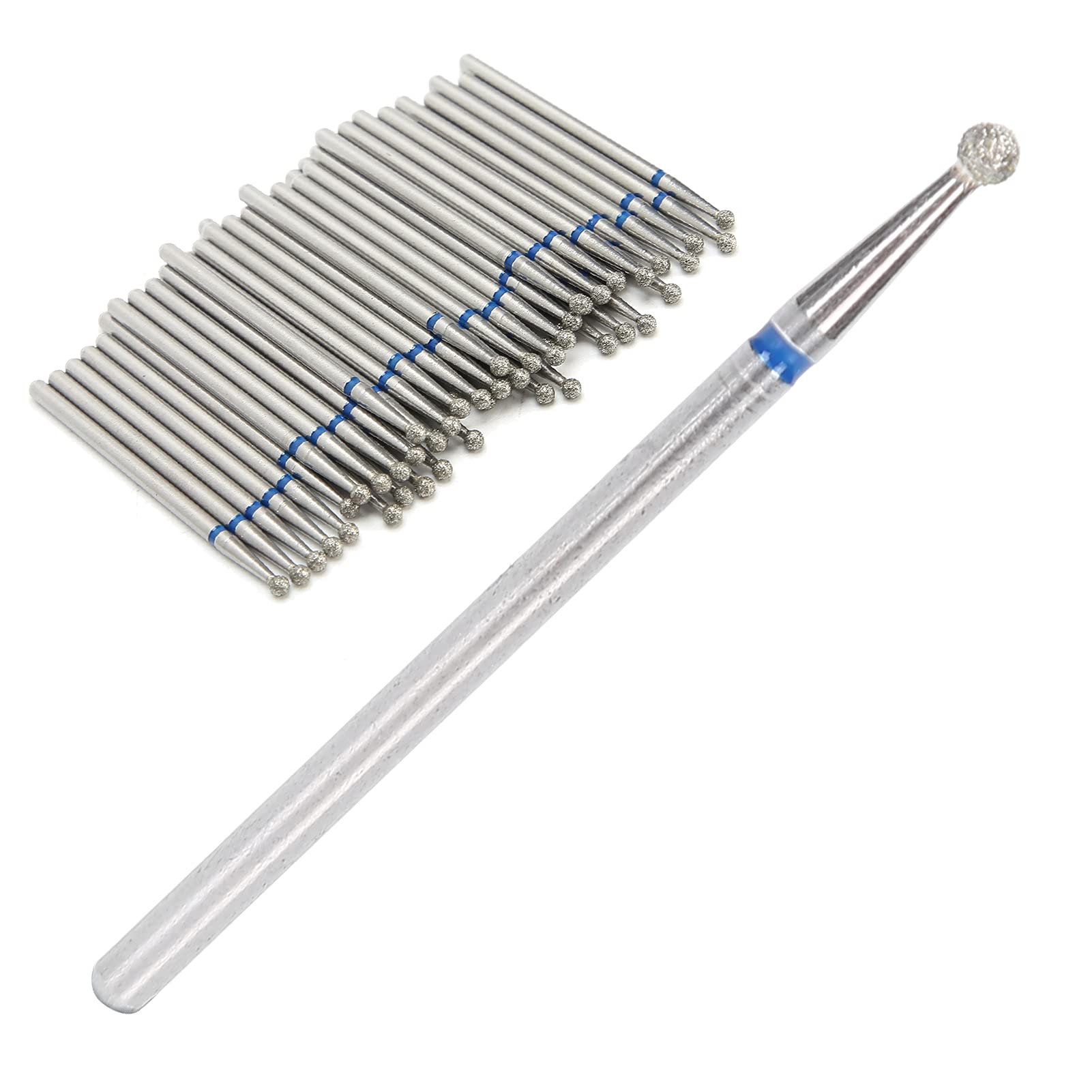 50 Pièces de Forets à Ongles en Forme de Boule, Ensemble de Forets de Manucure en Diamant, Accessoires de Coupe-Ongles Professionnels pour Ongles en Acrylique, Manucure, Perceuse