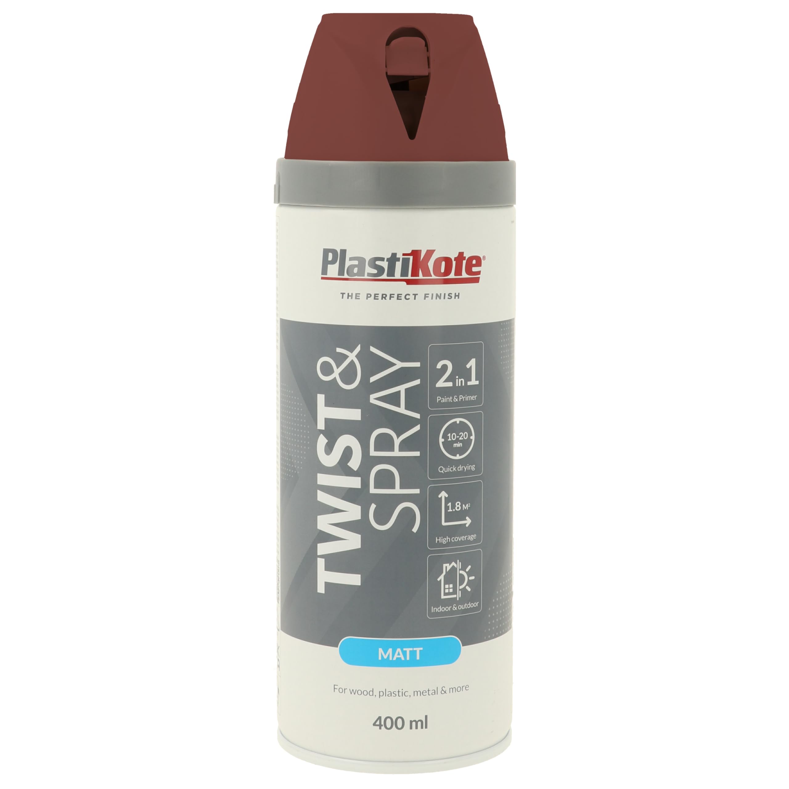 PlastiKote Twist & Spray Matt 400ml Pantile Red