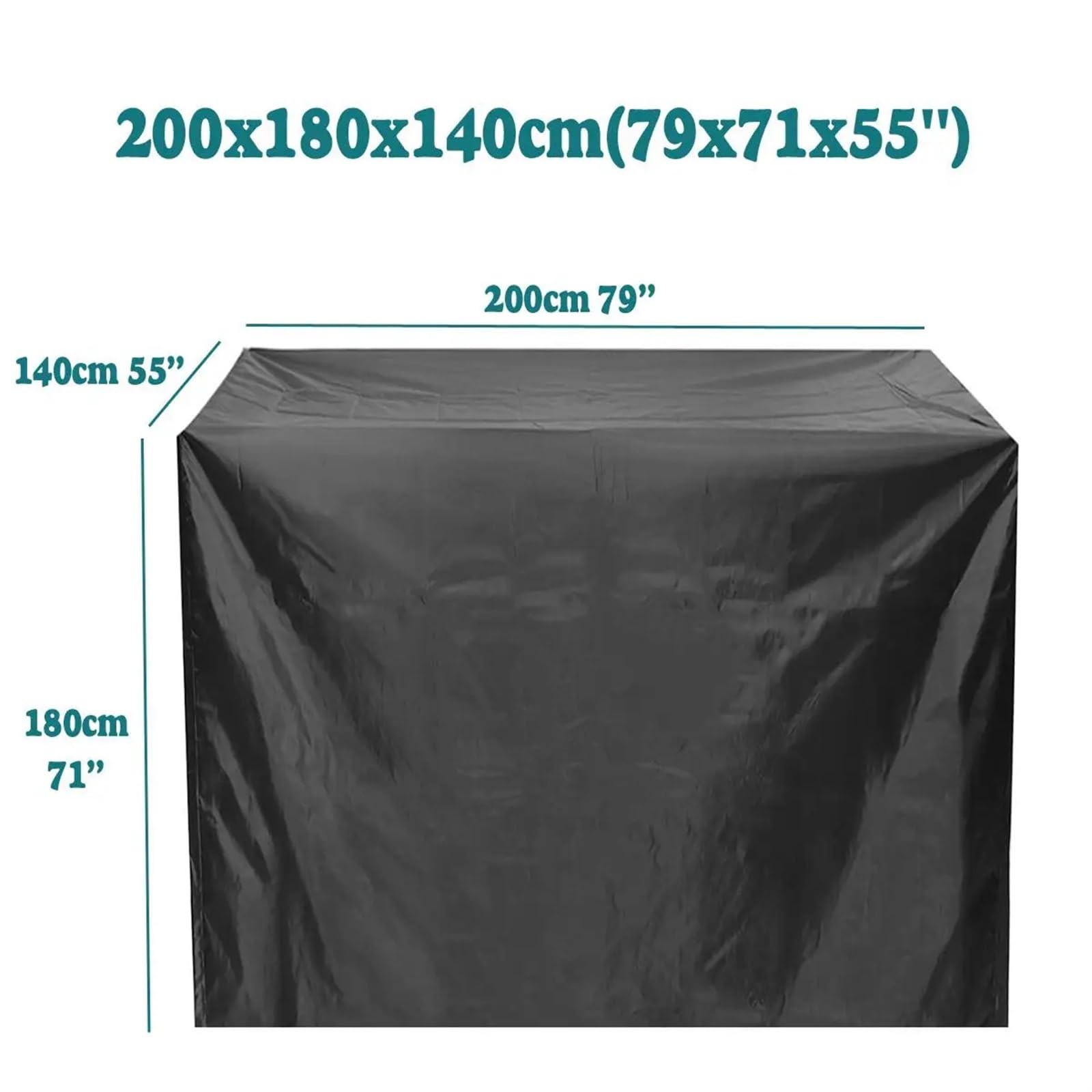 Copertura for Altalena da Giardino, Parasole, Impermeabile e Antipolvere, in Tessuto Oxford, Nero, 2 Misure per Giardino(Black 200x180x140cm)