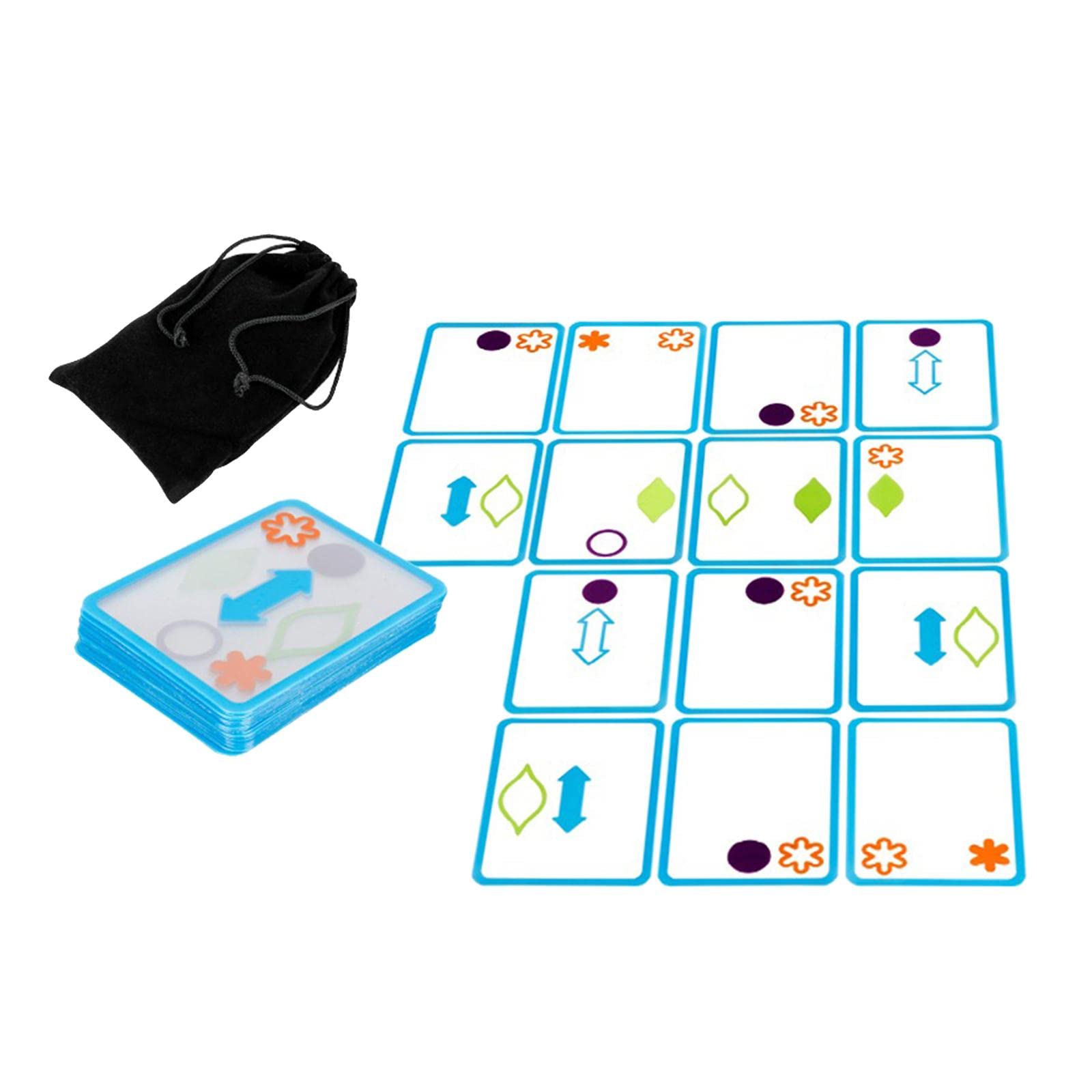 Yunhgft Overlap Card Game Swish Cards Parent-Child Interaction Toys for Homeschool, Black Blue