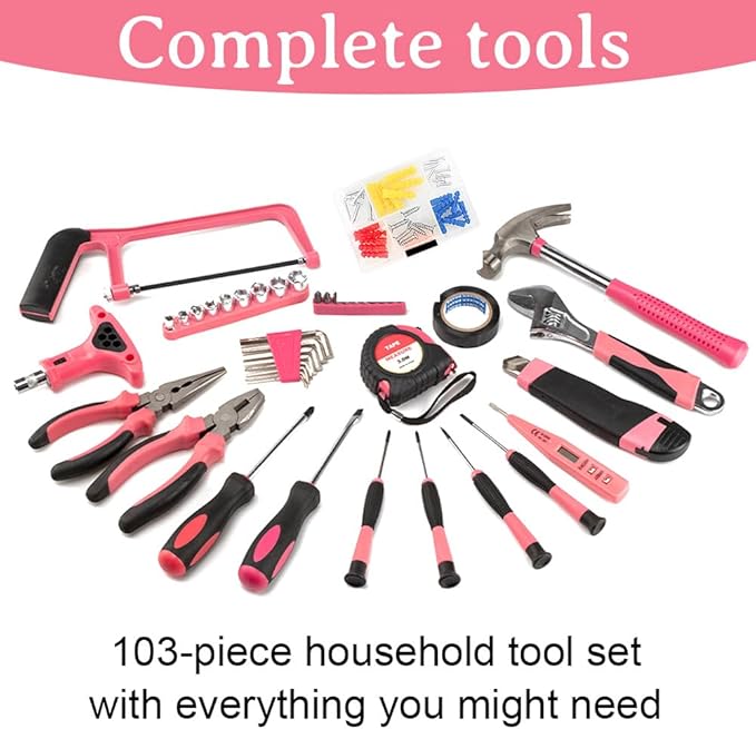 Kit de Herramientas Pink de 103 Piezas con Estuche, para Hogar y Oficina miniatura 4