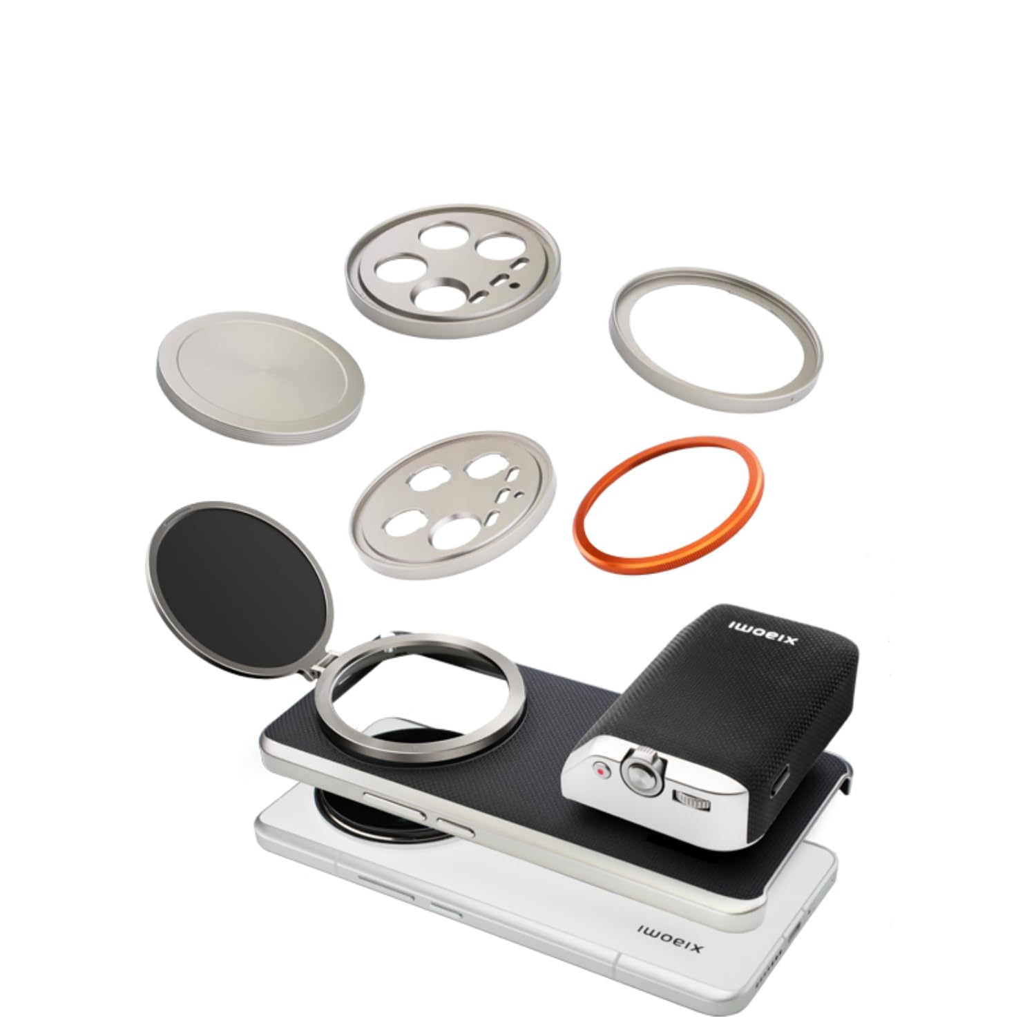 Fotogear Copriobiettivo pieghevole con supporto per Xiaomi 14Ultra Kit Foto – Argento (Silver Lens Cap with Holder)
