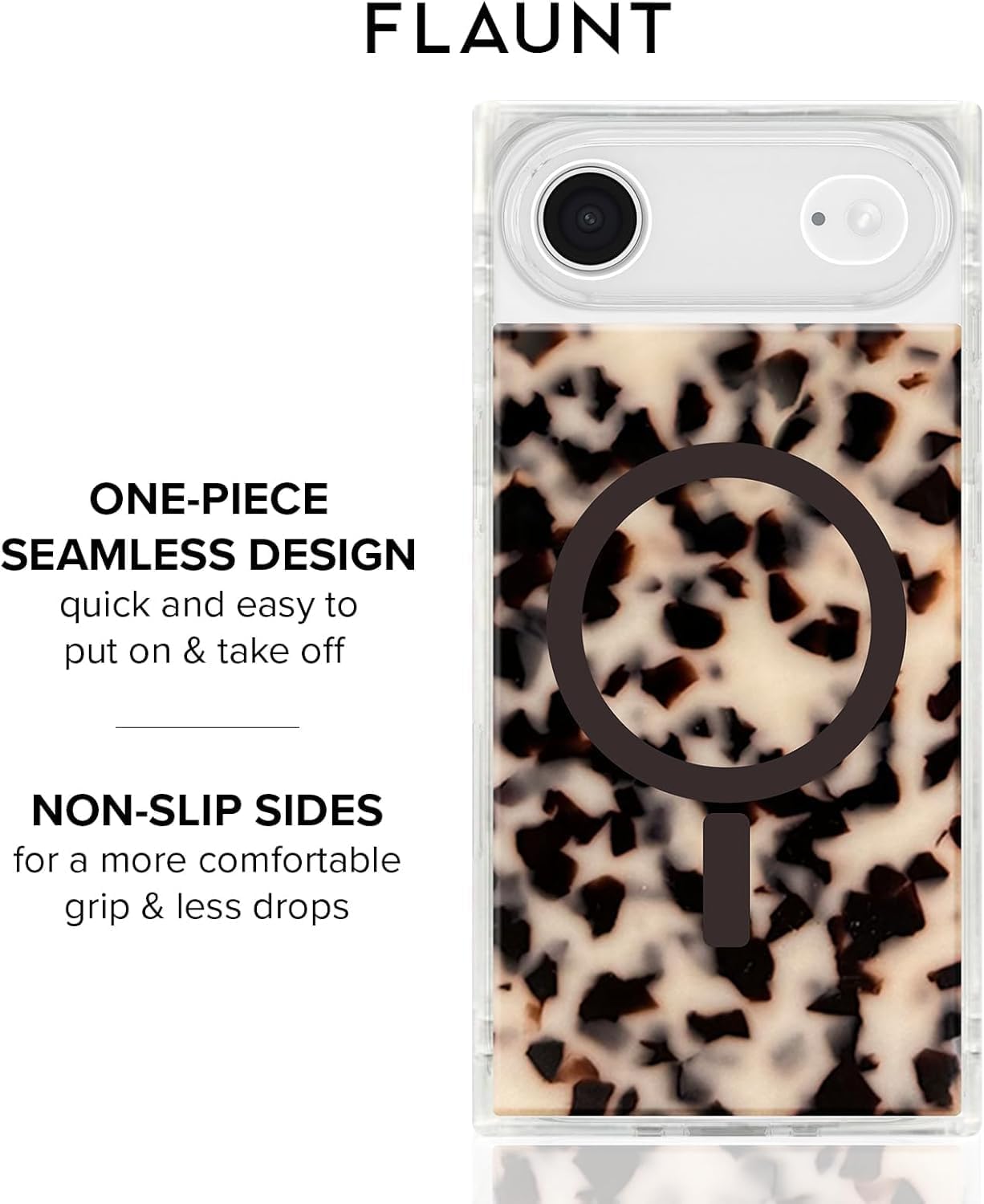 Flaunt Official Square Protective Case - Compatible with iPhone Air - Compatible with MagSafe & Wireless Charging - Drop-Tested & Shockproof - (Blonde Tortoise Shell)