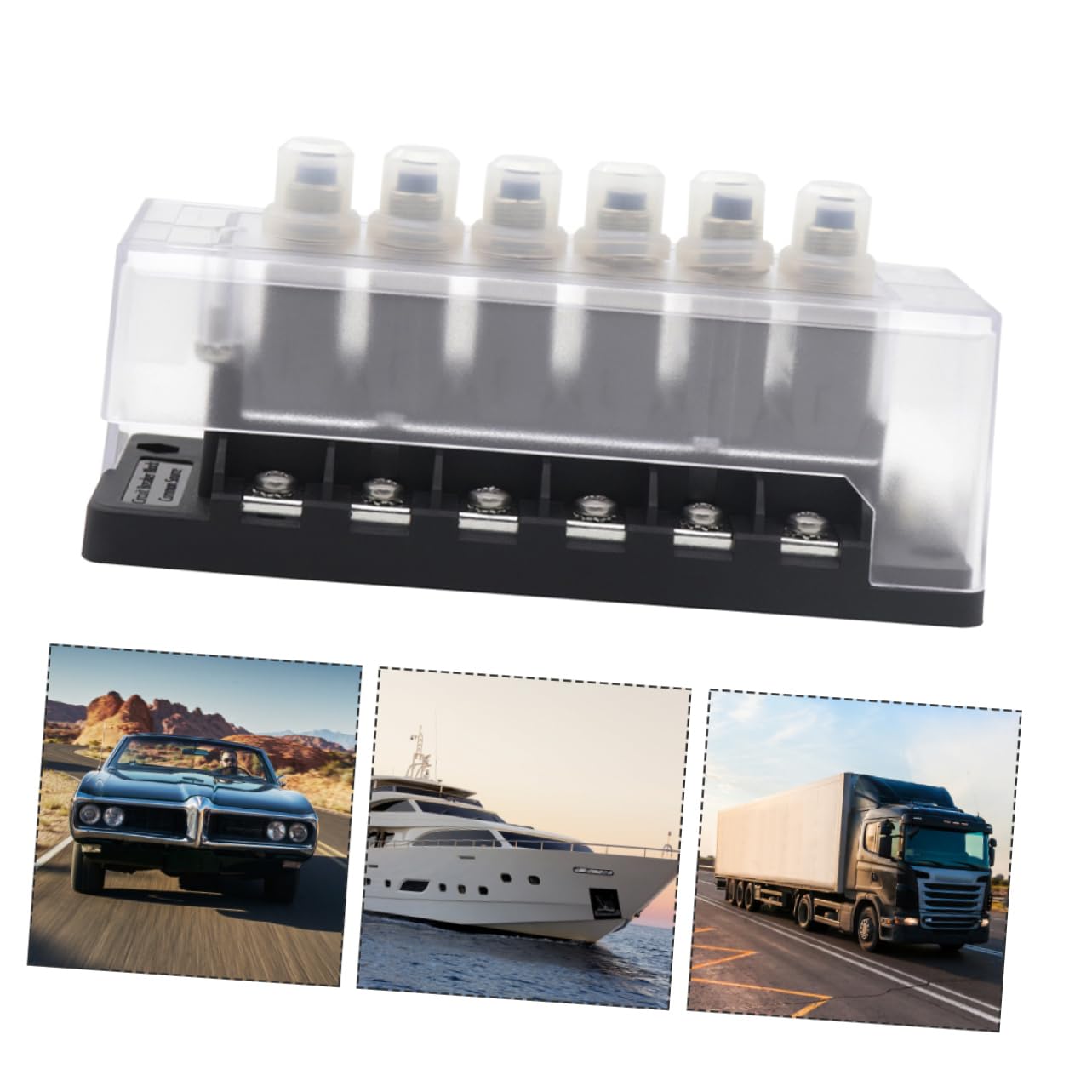 Mobestech Car Circuit Protector Overload Breaker Box with Outputs Each Design for Vehicles Includes Name Tags and Accessories for Easy Installation