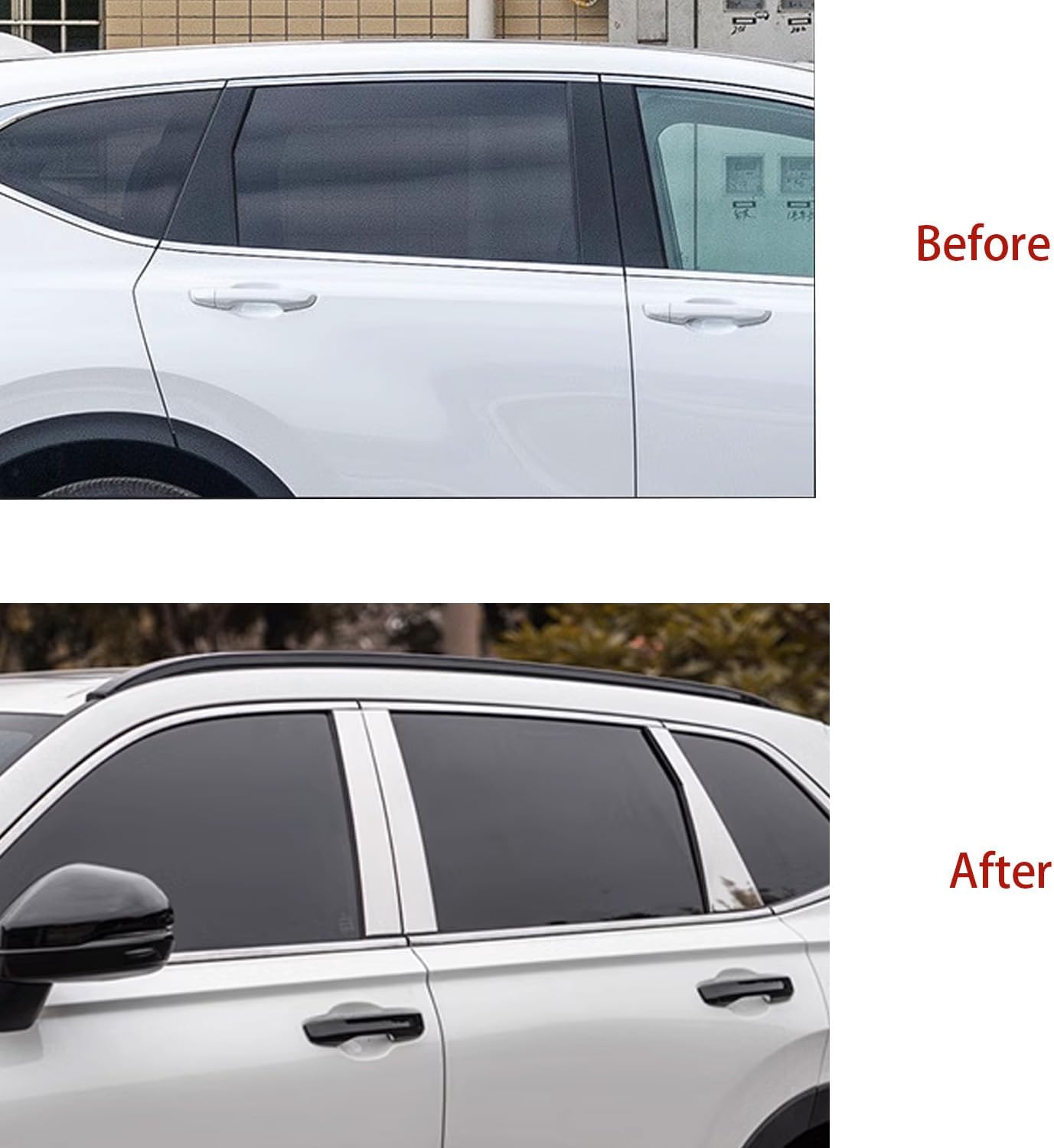 Car Accessories Compatible with Honda CR-V CRV 2023 2024 2025 Window Pillar Posts Trim Molding Middle B C Sills Cover 6PCS ABS Black