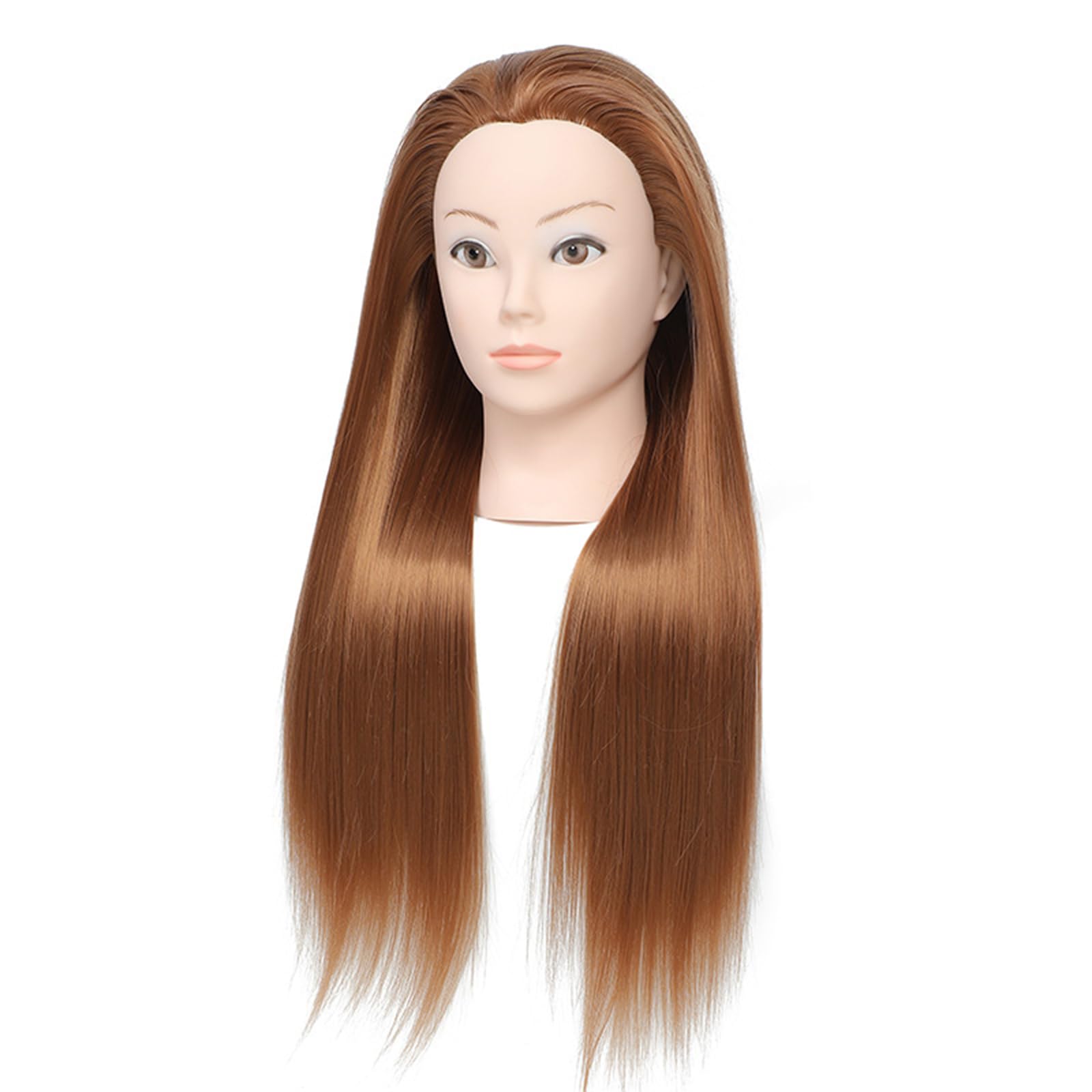 Mannequin Head mit Ständer Haarpuppe zum Üben Echtes Haar 55cm/22in für Haarstyling, Friseurausbildung, Flechten-30#