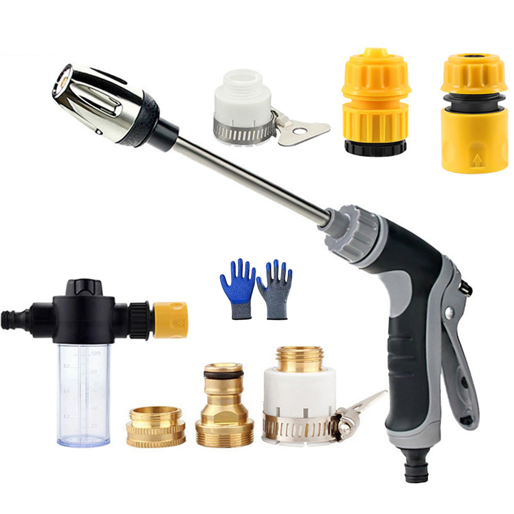 Aquoxis Pressure Washer, Hydro Power Water Jet Cleaner Attachment, Adjustable Nozzle Cleaning Sprayer for Patio, Car, Driveway, Deck & Outdoor Surfaces (C) — view 12