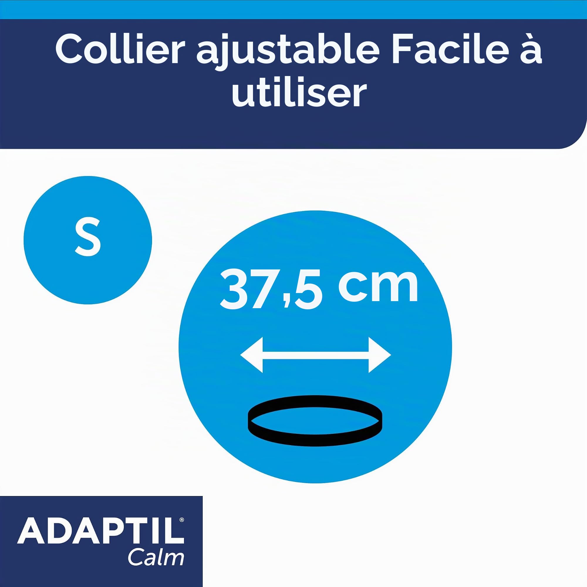 Adaptil calme - Anti-stress pour les chiens - peurs, apprentissage, Bruits importants, Adoption - Collier S pour petits chiens