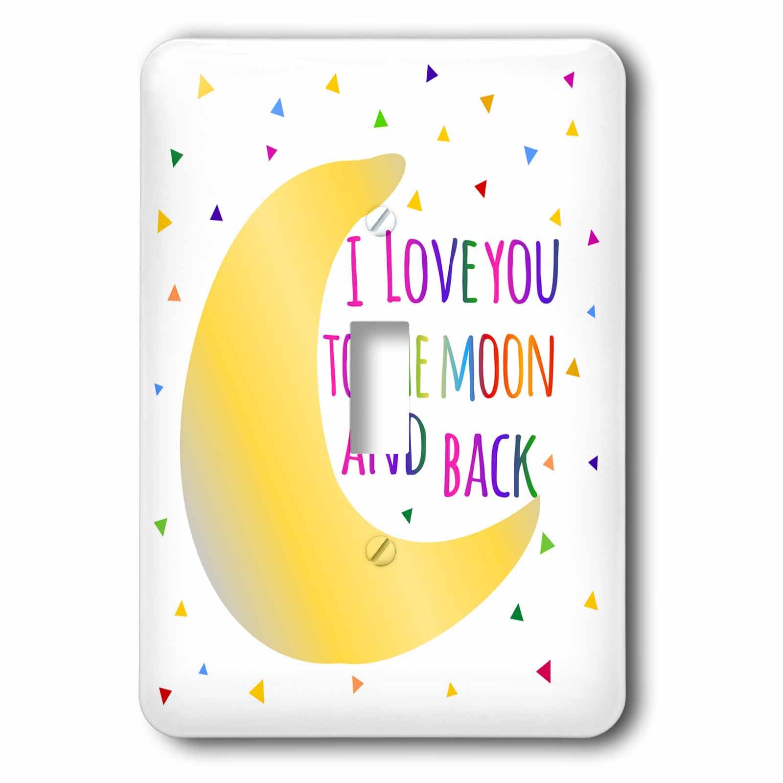 Interruptor de botón blanco I Love You to the Moon de 3dRose un regalo original para parejas