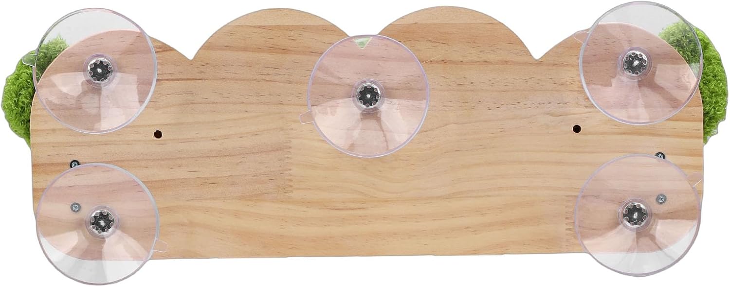 Luqeeg Cat Window Hammock, Suction Cup Design Cordless Cat Window Perch, Space Saving Wooden Plush Pet Wall Hammock Bed for Home Decoration 20.87 X 13 X 4.92in