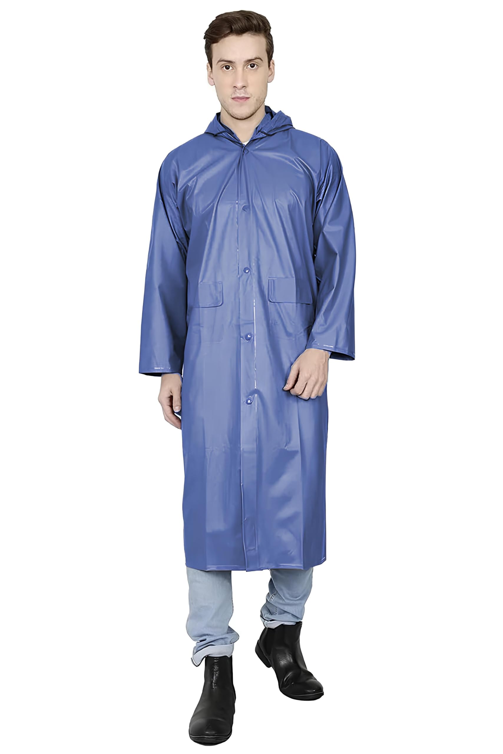 Reoutlook Unisex Waterproof Long/Full Raincoat | Overcoat with Adjustable Hood For Bike with a Cut at The Back Hem For Ease of Sitting on Motorcyles |Pack Contains Top and Storage Bag-image-13