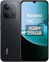 Xiaomi Redmi 15C - Smartphone da 4 + 256GB, Nero Medianoch, Schermo da 6.9" 120Hz, MediaTek Helio G81-Ultr, Fotocamera da 50MP, 6000mAh, Ne Comprend Pas la Batterie chargée