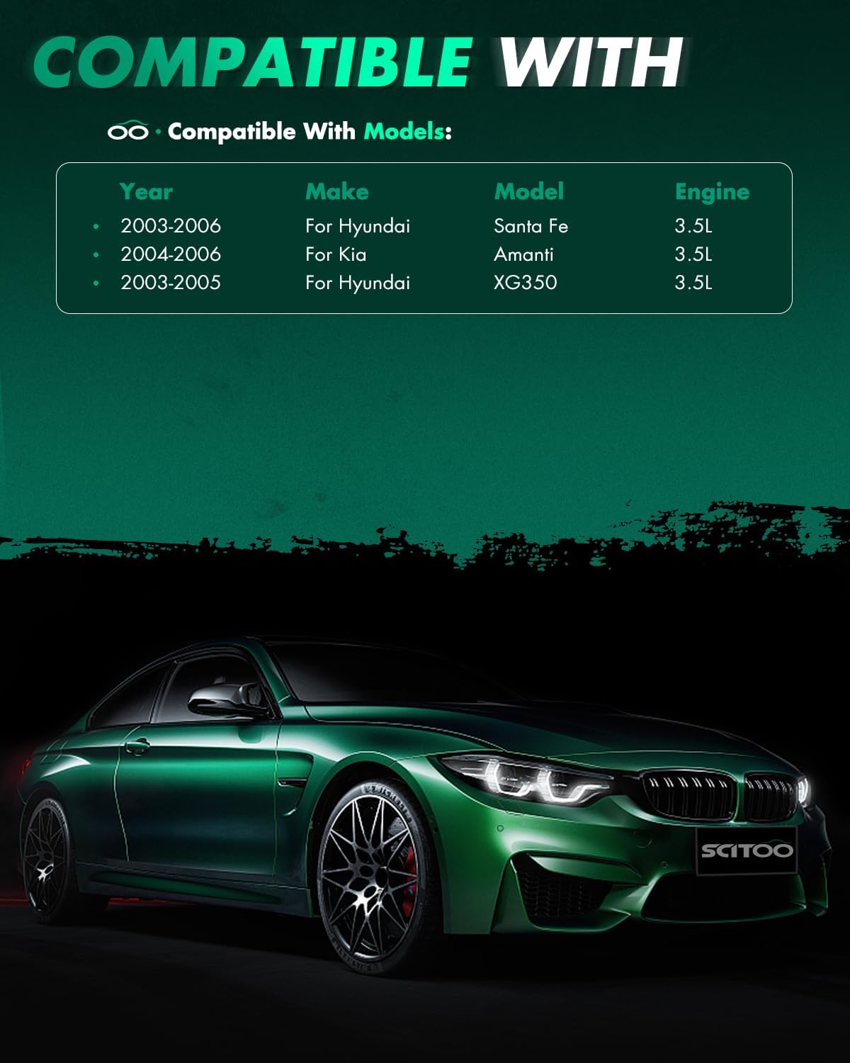 SCITOO 3Pcs Ignition Coil UF439 for kia Amanti 3.5L 2004-2006 for Hyundai XG350 3.5L 2003-2005 for Hyundai Santa Fe 3.5L 2003-2006 ‎C1435 UF-439