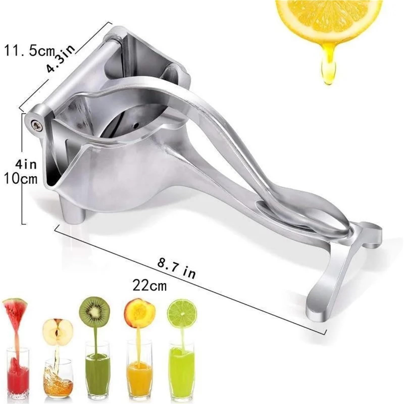 Manuelle Saftpresse Fruchtsaftpresse, Edelstahl-Saftpresse, Hand-Entsafter-Presse, Orangenpresse-Handpresse Manueller Fruchtsaftpresser