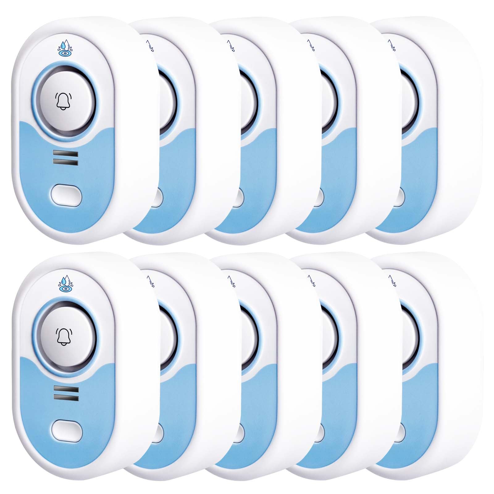 LSENTLY Water Leak Detector Supports 5 Years Standby Time, LED Indicator & 100dB Leak Alarm & Low Battery Reminder Water Alarm, IP66 Waterproof for Home, 10 Pack (Cannot Connect Wi-Fi)
