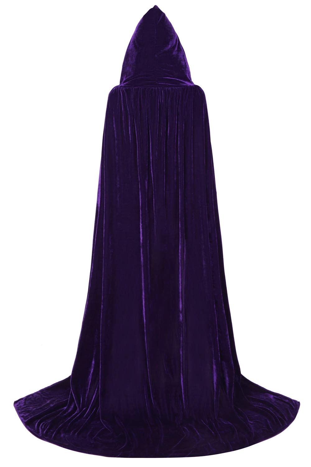 ALIZIWAY Deluxe Hooded Cape Cloak Thick Velvet with Hood for Adults Men Women Cosplay Halloween Christmas: XX-Large Purple