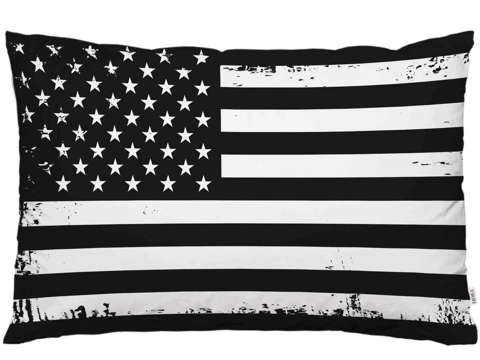 Amazon.com: EKOBLA Throw Pillow Cover Grunge American Flag USA