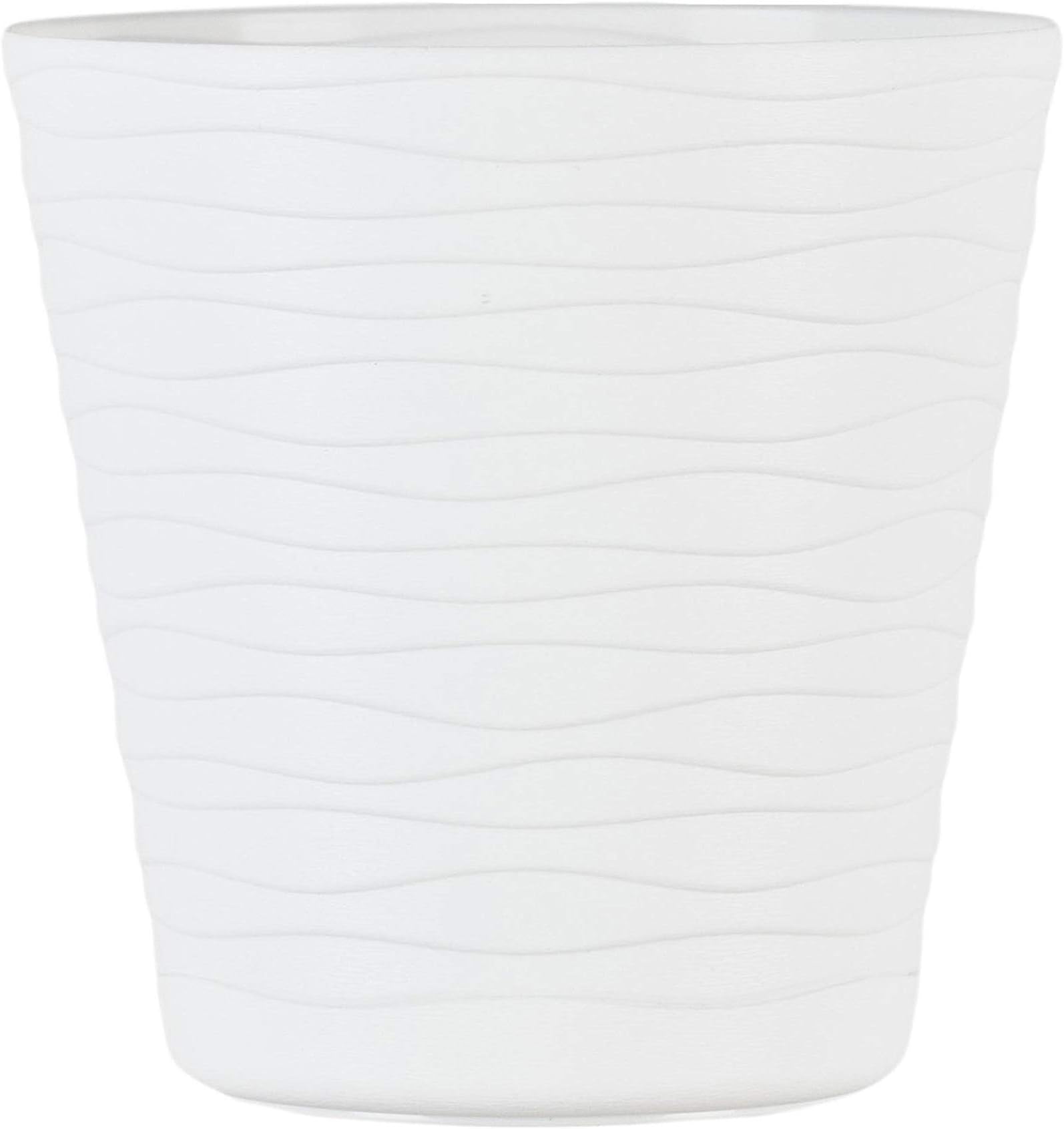 Home Garden Ornaments TEDI White Plant Pots Indoor 21cm Diameter – Plastic Plant Pot Outdoor with Plant Saucer – Durable Flower Pot for House Plants – Decorative Flower Pots (Ø21cm, White)