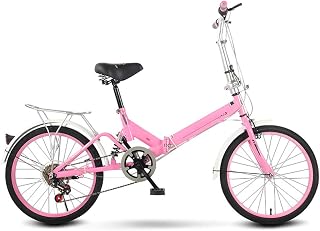 Foldable Bicycle, Adult Folding Bike,High Carbon Steel Lightweight Foldable Bikes, Folded Within 15 Seconds, Streamline Frame, 20in 6 Speed Mini Folding Bike