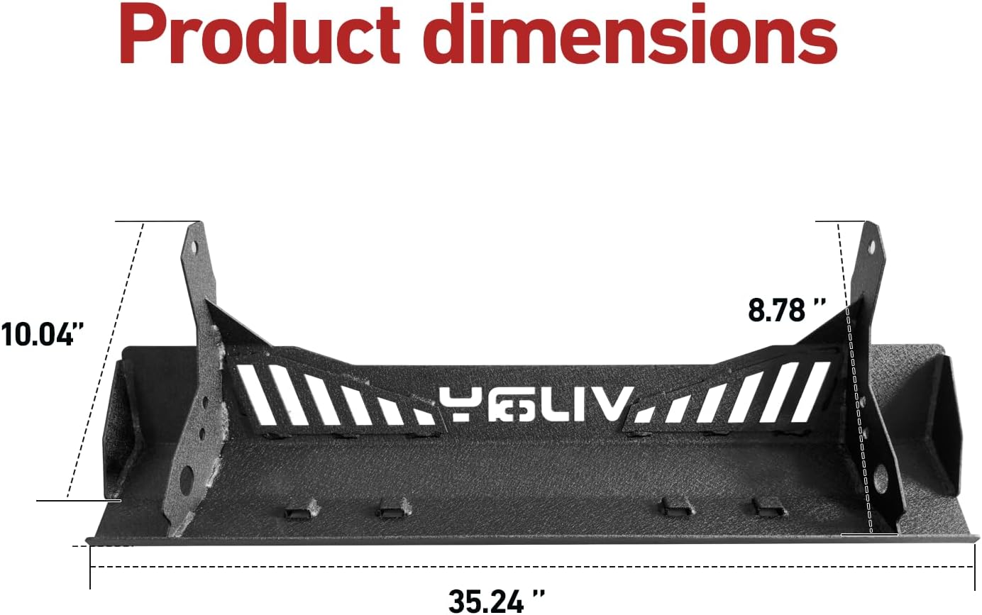 Offroad Sway Bar Disconnect Skid Plate for 2018-2026 Jeep JL & JT | Protects Sway Bar Disconnect Motor | Conceals Crash Bars When OEM Bumper is Removed | Vented for Airflow to Engine Bay