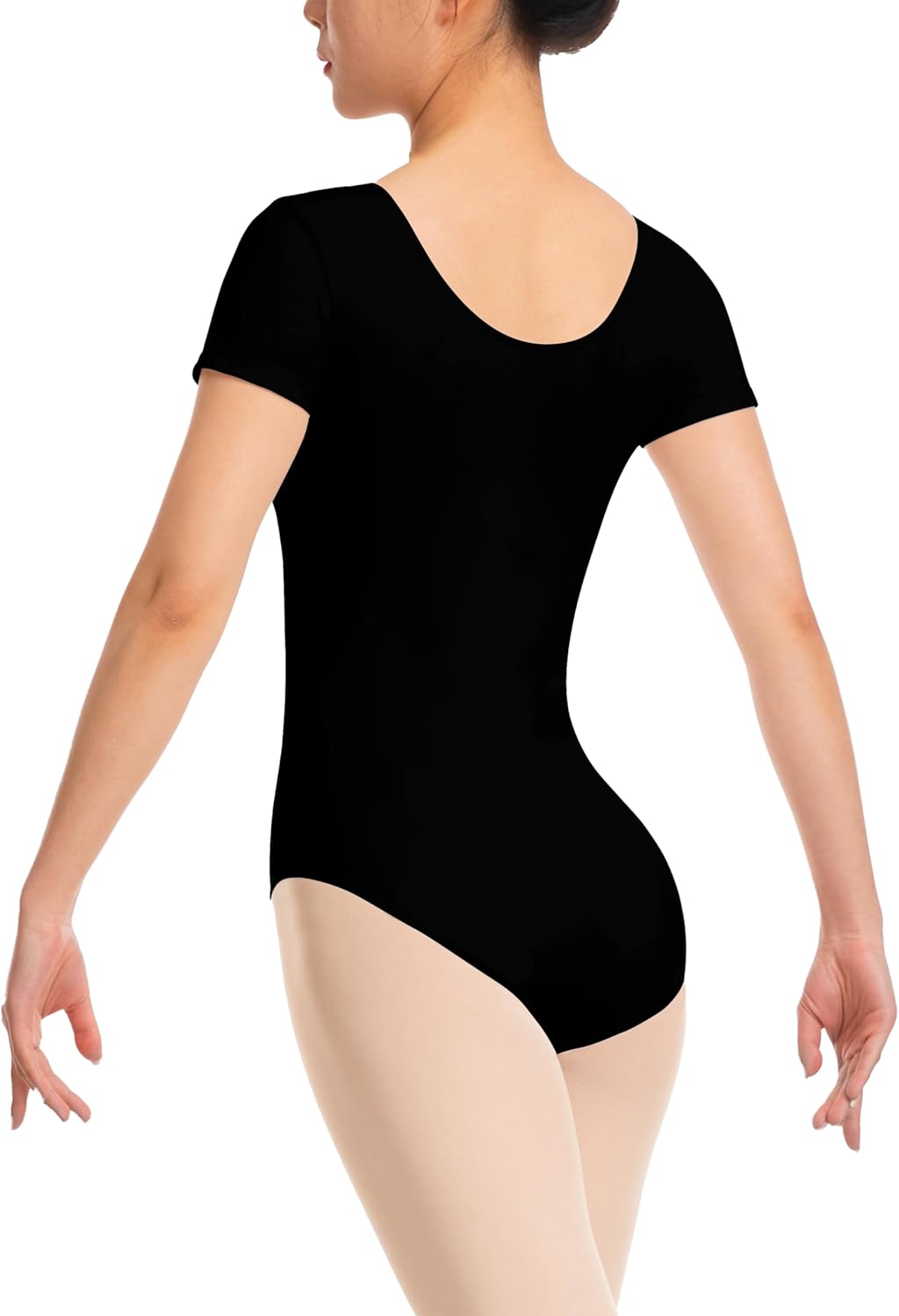 Women Short Sleeve Leotard with tights for Ballet Dance Gymnastics,Full Lining - Image 2