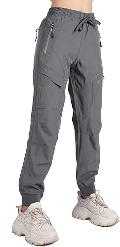 Miniatura 2 de Singbring Pantalones deportivos tipo cargo joggers para senderismo, para mujer, para entrenamiento al aire libre, ligeros, de secado rápido, UPF 50,
