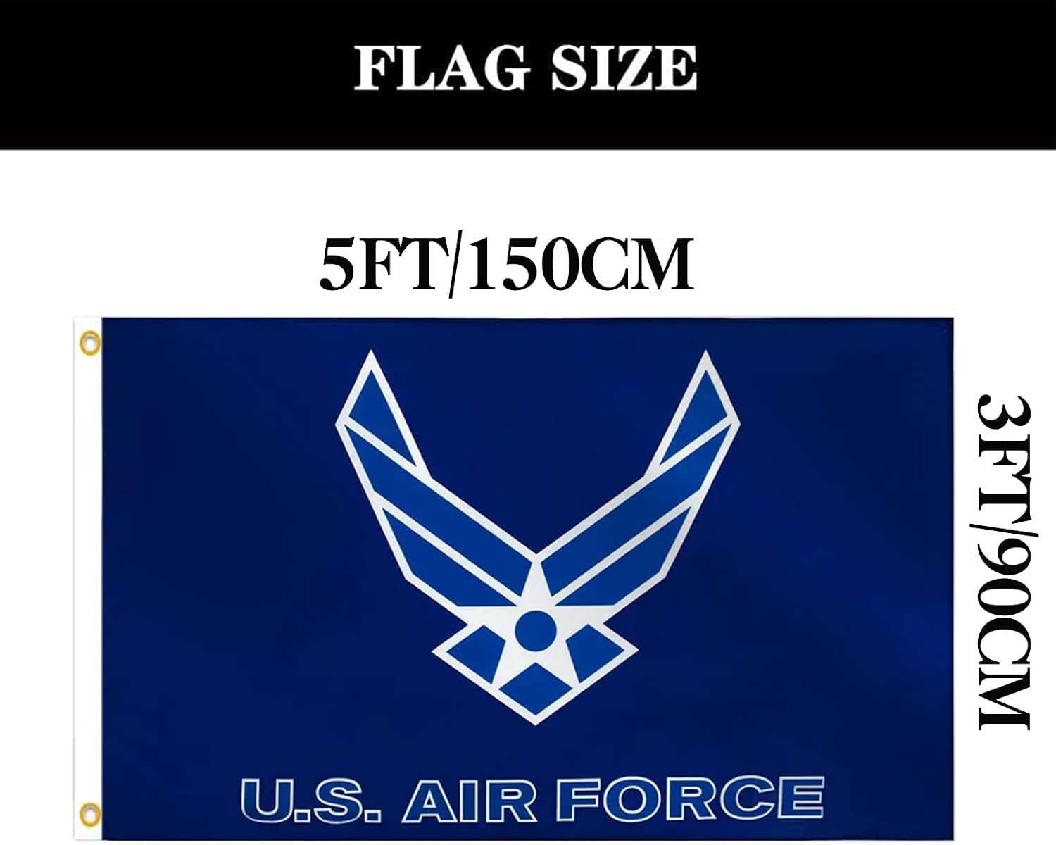 Double Sided US Air Force Military Flag 3x5 Outdoor- UV Fade Resistant United States Air Force Flags with 2 Grommets