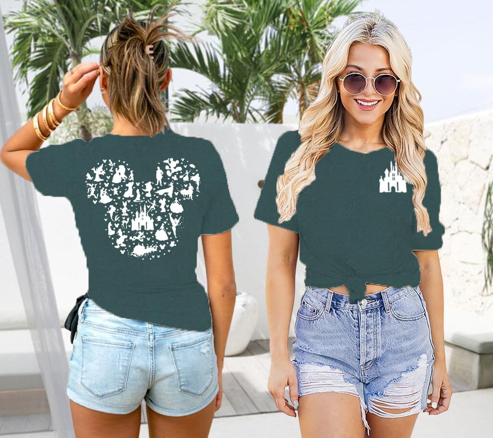 Magical Shirt for Women Kingdom Castle Graphic Tee Family Vacation Tee Castle Believe in The Magic Summer Trip Tops - Image 5