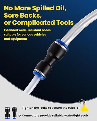 Miniatura 6 de Bomba eléctrica de cambio de aceite de 12 V 100 W, extractor de fluidos multiusos y bomba de transferencia para aceite de motor, líquido de