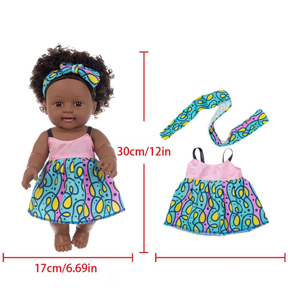 Asudaro 12" Realistic Lifelike Vinyl Black Dark Skin Dolls Black Reborn Baby Dolls,Lifelike Reborn Baby Dolls,Newborn Baby Doll with Clothes for Kids Toys - Image 2