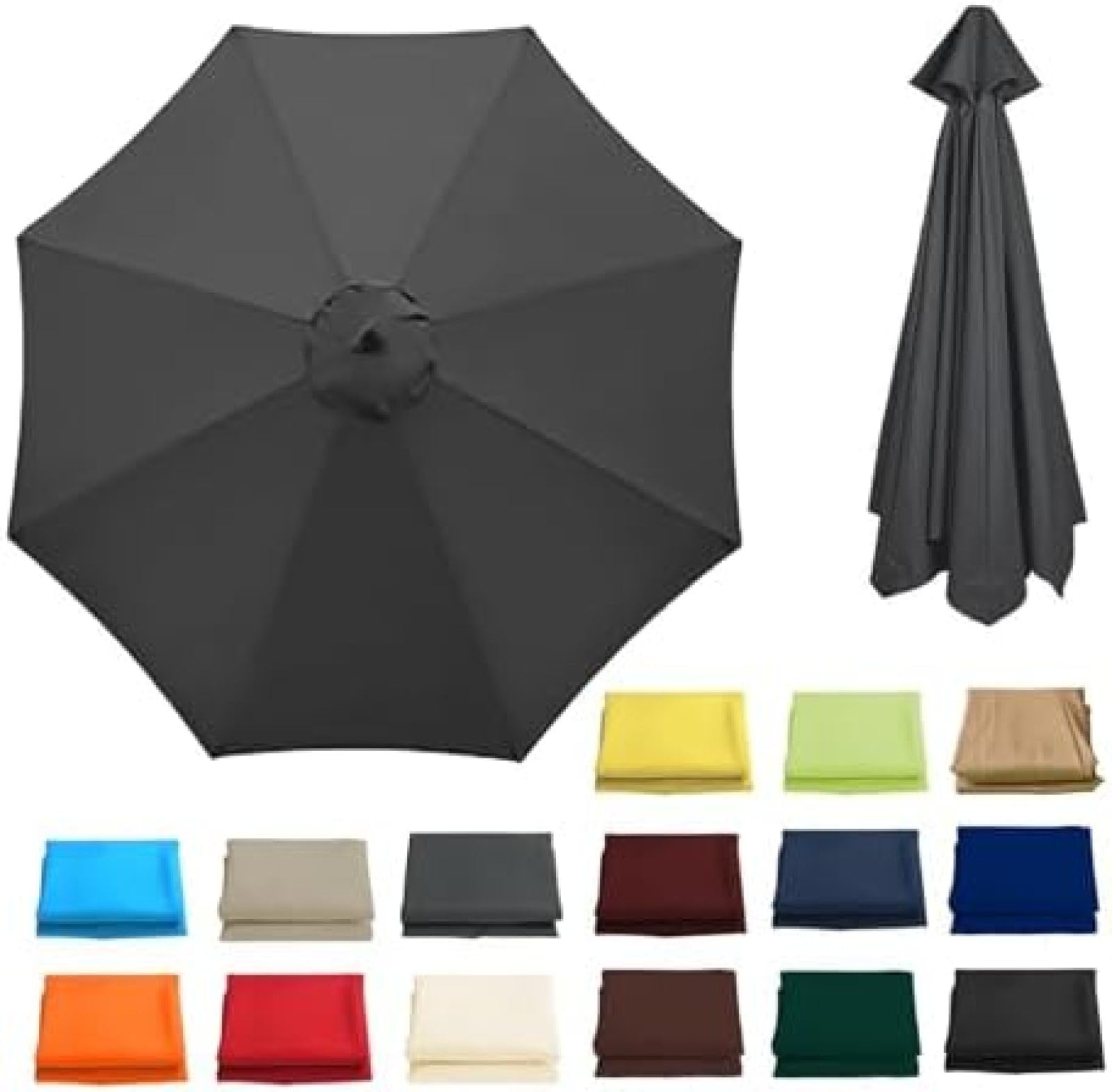 Parasol ogrodowy, 2 m, 3,5 m, 6/8 ramienia, wodoodporna osłona przeciwsłoneczna, do ogrodu, na plażę i patio, ochrona przed promieniowaniem UV, do relaksu