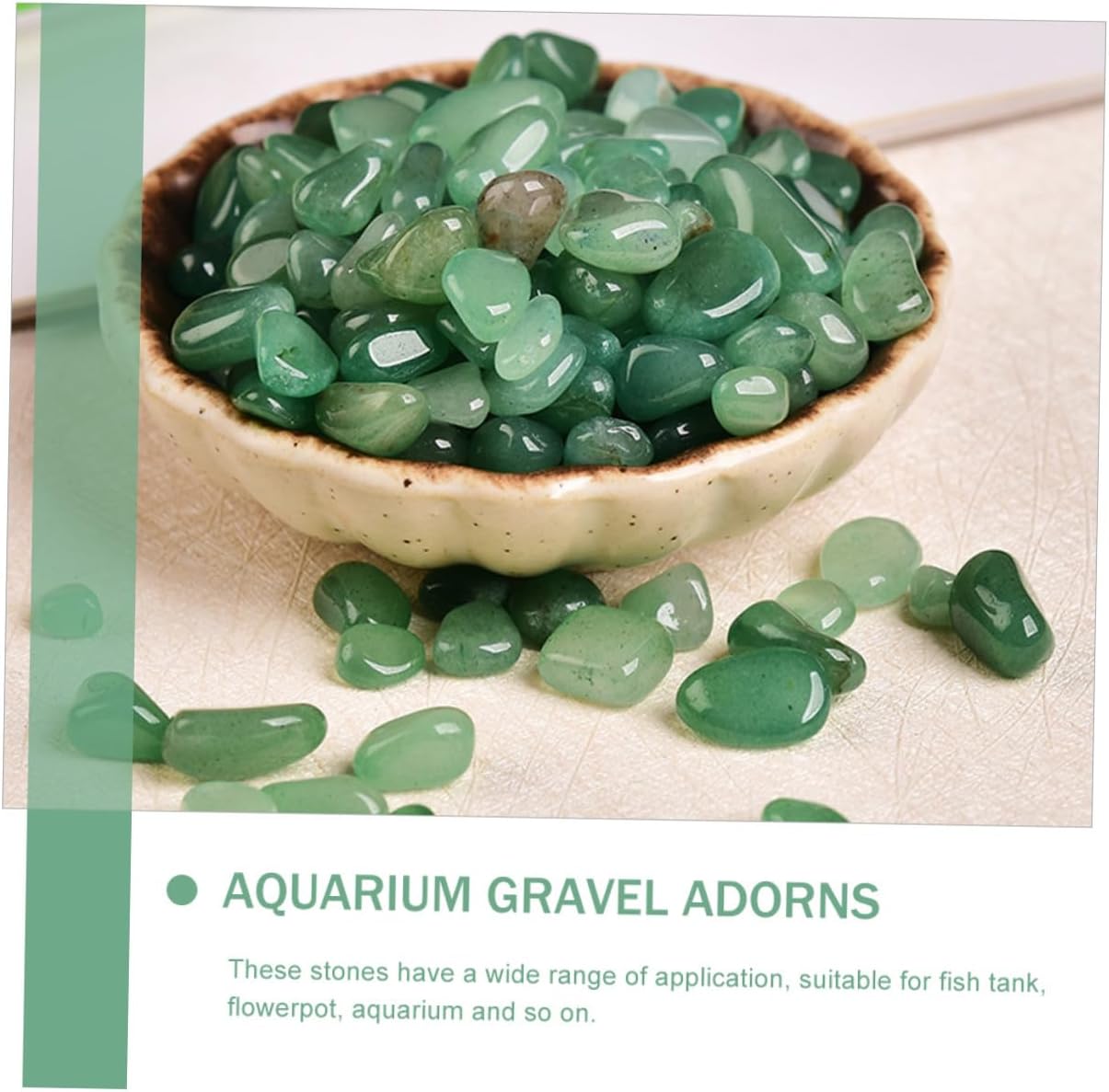 YARNOW Natural Dendritic Jade Aquarium Gravel Stones 7-9mm Bulk Decorative Fish Tank Rocks for Aquarium Landscaping and Terrarium Décor, 2lb Pack