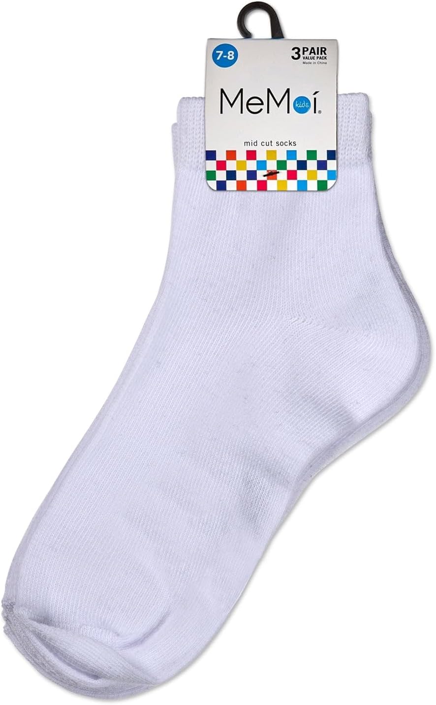 MeMoi Unisex Cotton Blend Mid-Cut Socks 3-Pack