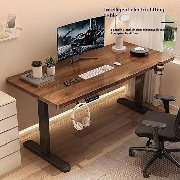 Electric Standing Desk Height Adjustable, with Backpack Hook and Memory Smart Pannel, Ergonomic Home Office Desk for Gaming and Computer B-140x60cm