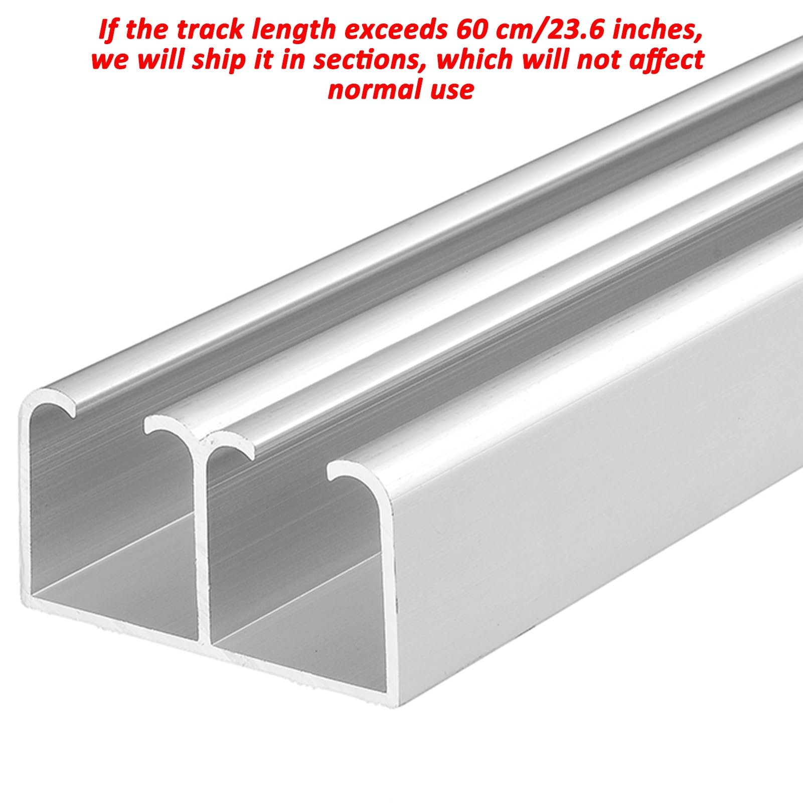 1/2/3/4/5/6/6.6 m Kit Rail Porte Coulissante Double avec Roulettes, Kit de Quincaillerie para Porte Coulissante Placard/Grange, Alliage D'aluminium, Installation au Plafond(Blanc,1.4m/4.6ft)
