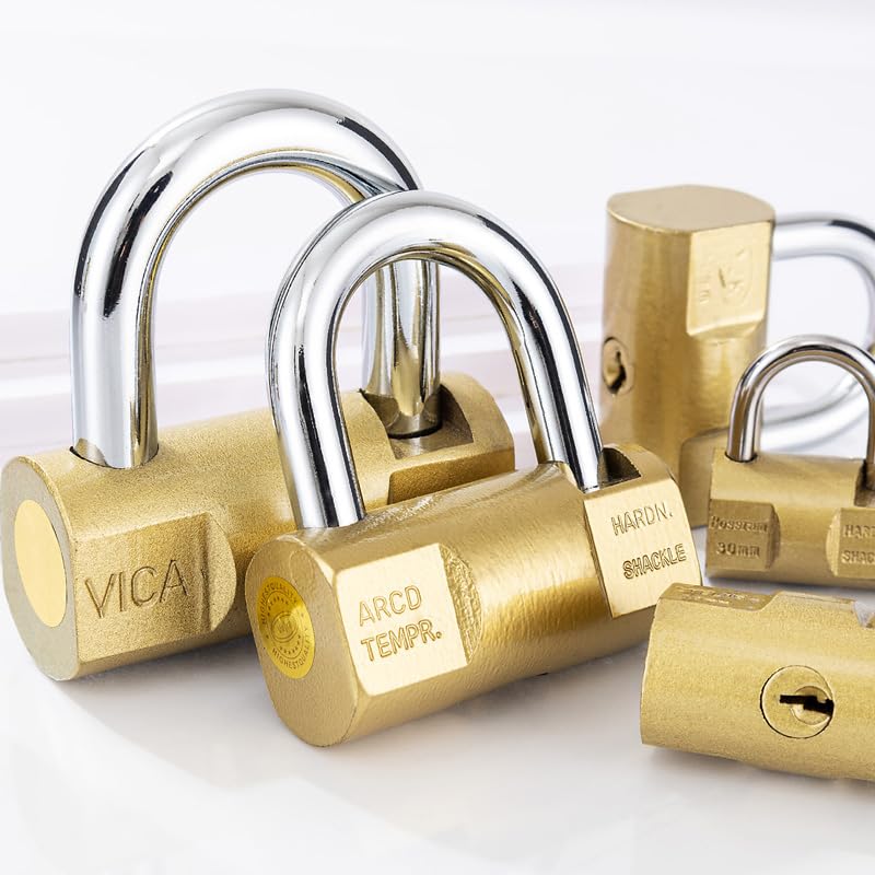 Image of 2pcs Heavy-Duty Metal Padlocks, Anti-Theft Hammer-Resistant Keyed Locks with Spring Mechanism