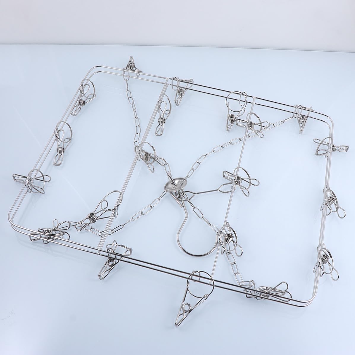 Veemoon Drying Rack Windproof Peg Stainless Steel with Swivel Hooks