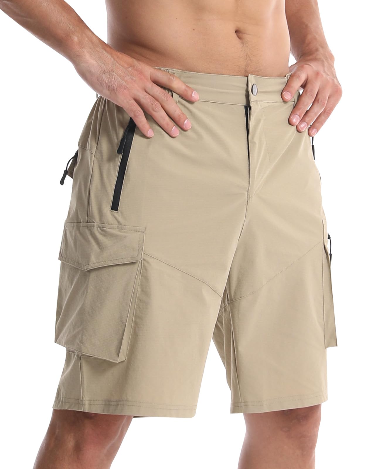 Bermuda Shorts Homme Cargo Travail Poche Zippée Randonnée Sport