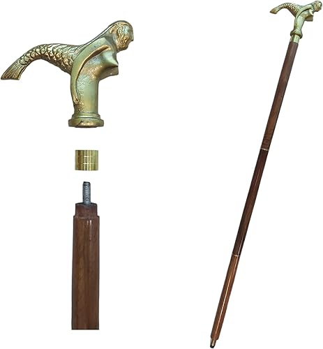 Miniatura 6 de DOLCHI Bastón de madera Sheesham con mango dorado mate, 37 pulgadas, bastones de madera de diseñador para hombres y mujeres