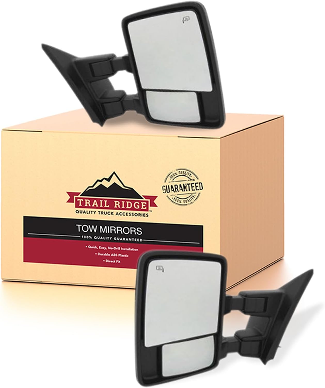 Trail Ridge Left & Right Mirror Kit Towing 4 Piece Driver & Passenger Side Compatible with 2013-2014 Ford F-150 FO1320479 FO1321479