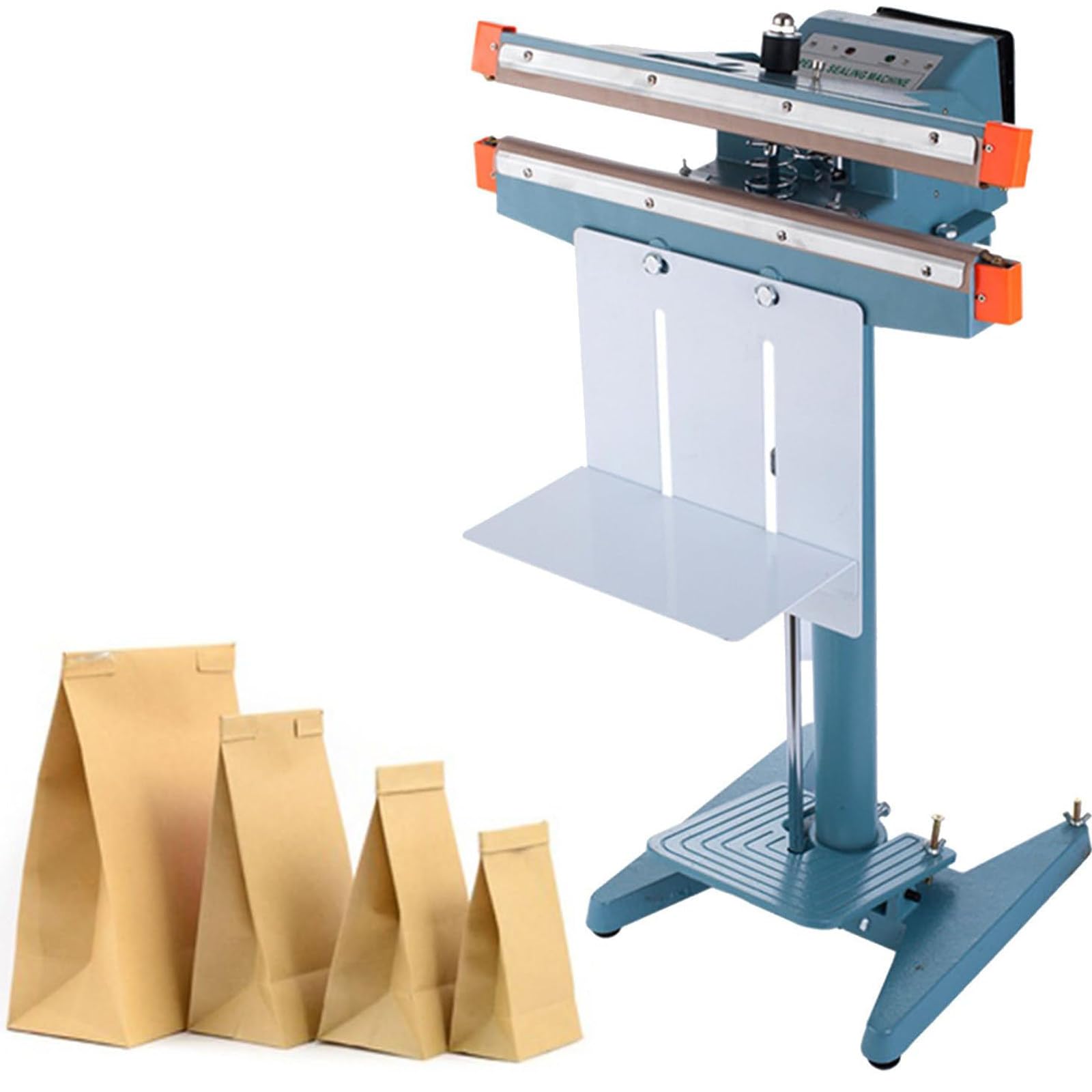 IUokLU Commercial Foot Pedal Heat Sealer Machine,Foot Pedal Impulse Plastic Bag Sealing Machine Temperature Adjustable For All Plastic Foils-Doublesidesealing(450mm Doublesidesealing)