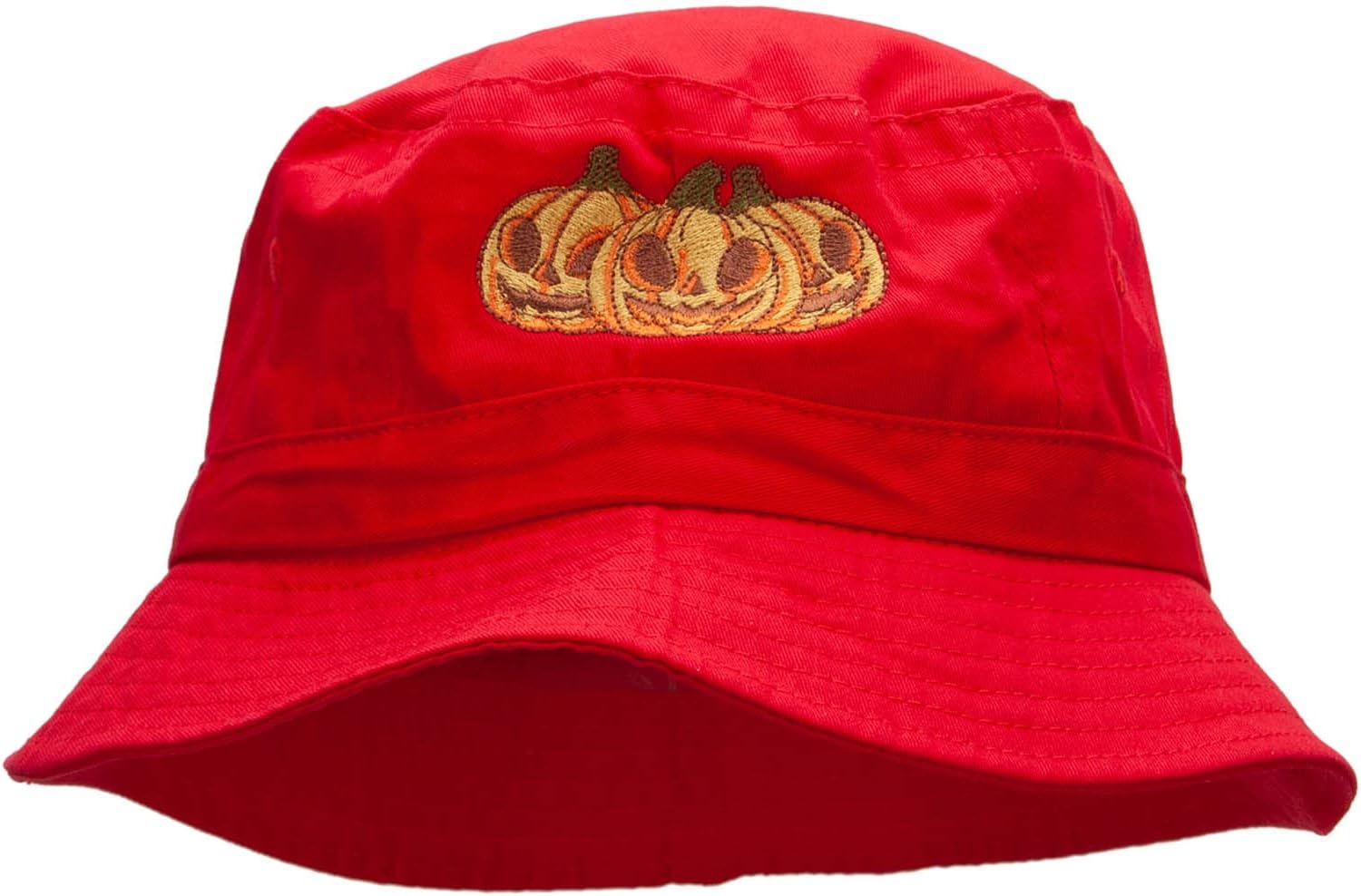 Three Pumpkins Embroidered Bucket Hat