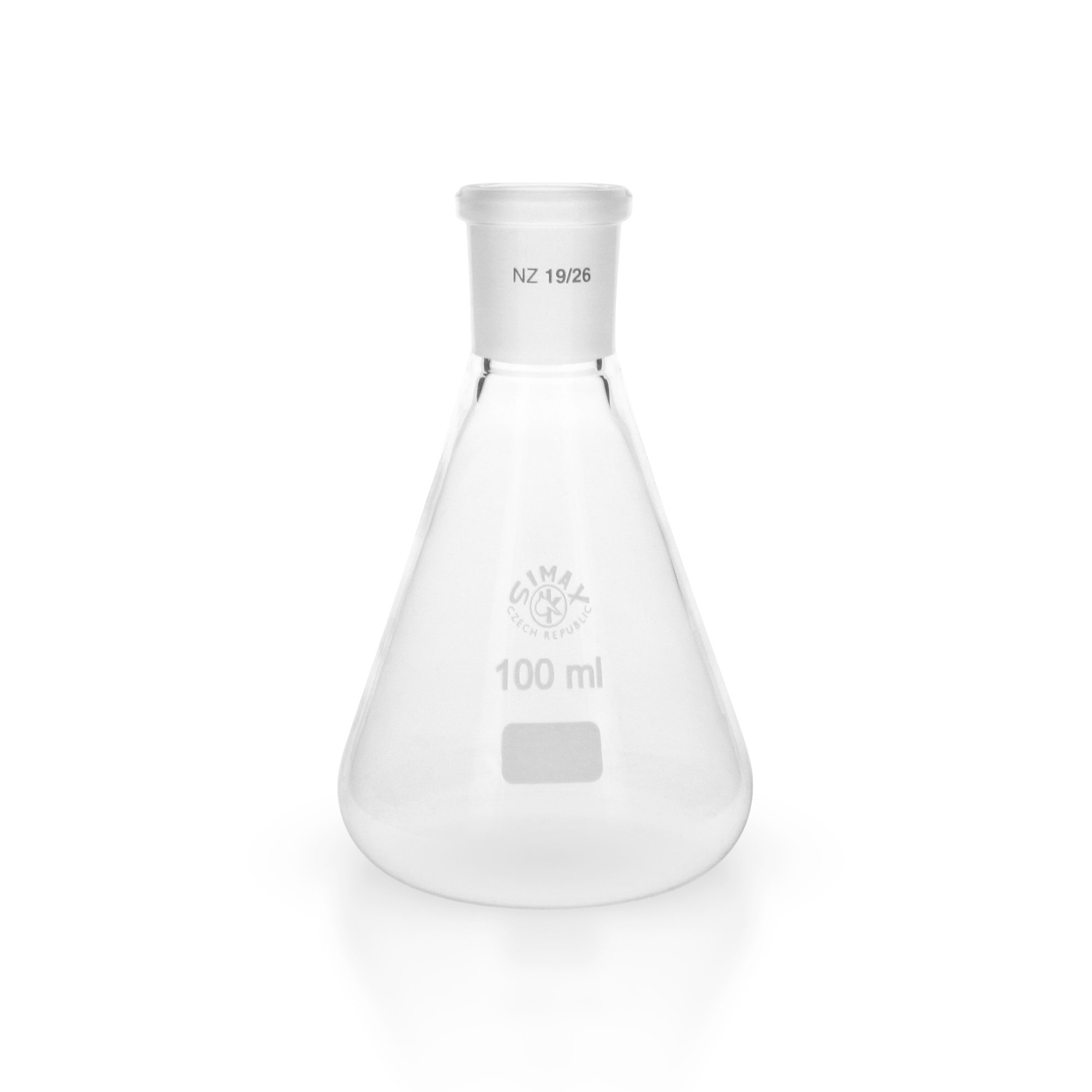 3 x Erlenmeyerkolben 100 ml mit Normschliff 19/26 aus hochwertigem Laborglas (Borosilikat 3.3) / transparent/kältefest/hitzefest/Laborqualität