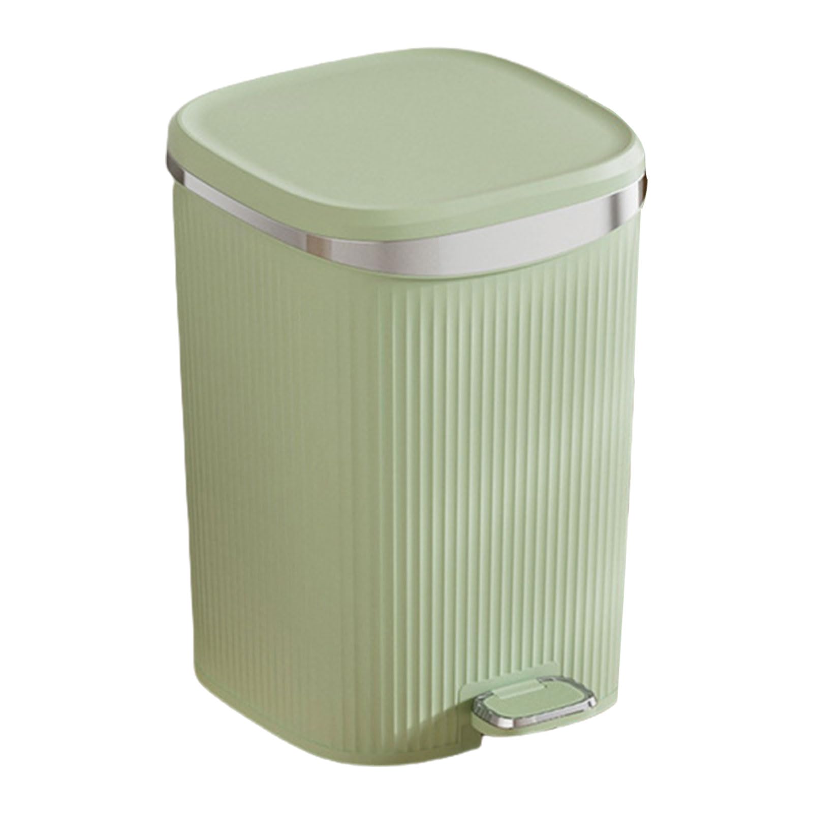 Buxuaaaa Electroplated Green Pedal Trash Bin Step Trash Can With Good Seal, Designed For Easy Disposal In Kitchens Or Garbage Container Waste Basket