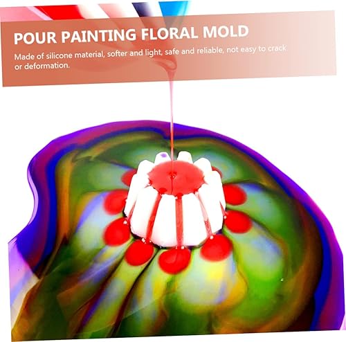 Miniatura 7 de EXCEART 24 piezas de taza de vertido de silicona floral de vertido divisores de taza para verter la taza de pintura para verter pintura taza floral