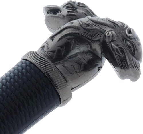 Miniatura 3 de Monster Slayer - Daga medieval estilo espada plateada estilo espada para colección, regalo, cosplay en feria renacentista (negro, 805)