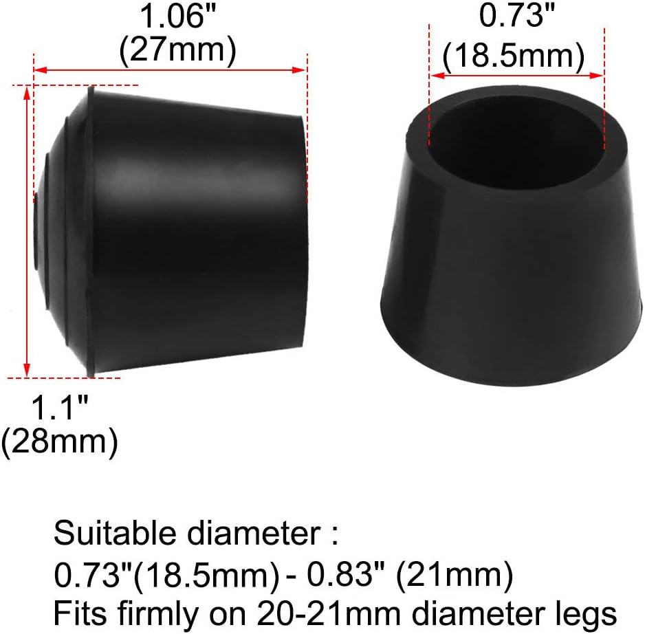 sourcing map 12pcs Chair Leg Tips Caps 19mm 3/4 Inch Rubber Furniture Table Feet Cover Floor Protector Reduce Noise Prevent Scratches - Image 3