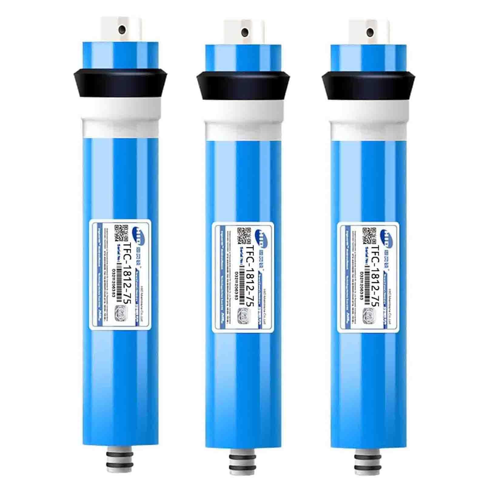 Alsup 3 Pcs Reverse Osmosis Ro Membrane Element 1812-75Gpd Membrane Purifier Water Filter Cartridge Replacement Filters,,1812/75Gpd
