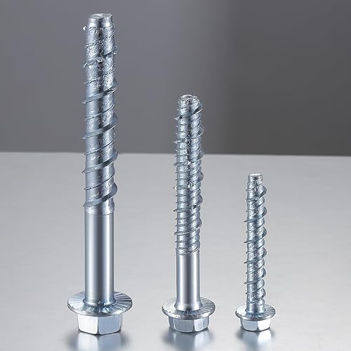 Miniatura 3 de Tornillo de hormigón de gran diámetro chapado en zinc de 14 "x 3" para anclar a mampostería, ladrillo o bloque (10 piezas)